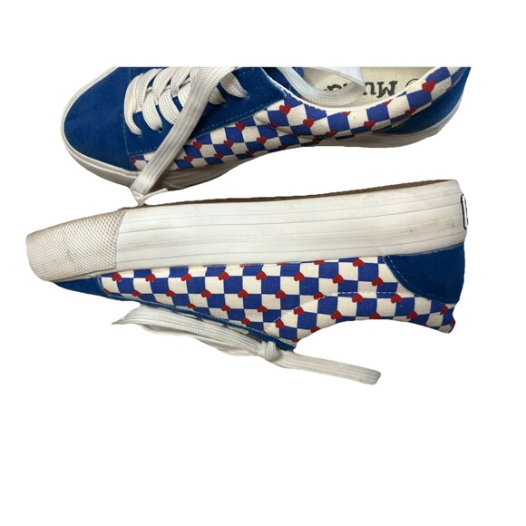 Mudd Blue Checkered Red Heart Sneakers Women's  Size 8.5 Poppy GUC - Picture 6 of 10